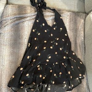 American Eagle baby doll tank with low back & halter neck. Floral print. Medium.